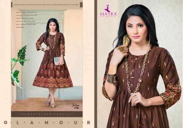 Mayra Fortune Rayon Fancy Gold Print Kurti 